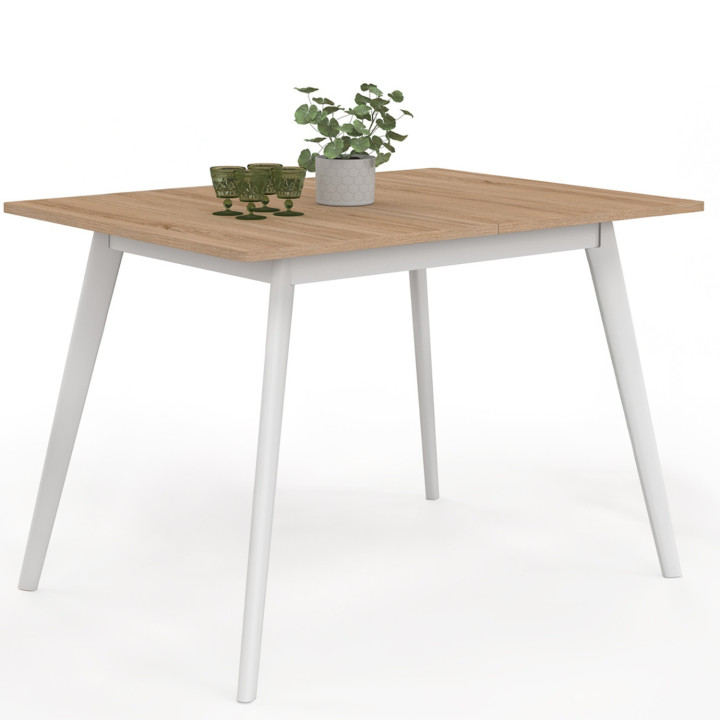 Mesa escandinava extensible de madera para 8 personas, barata