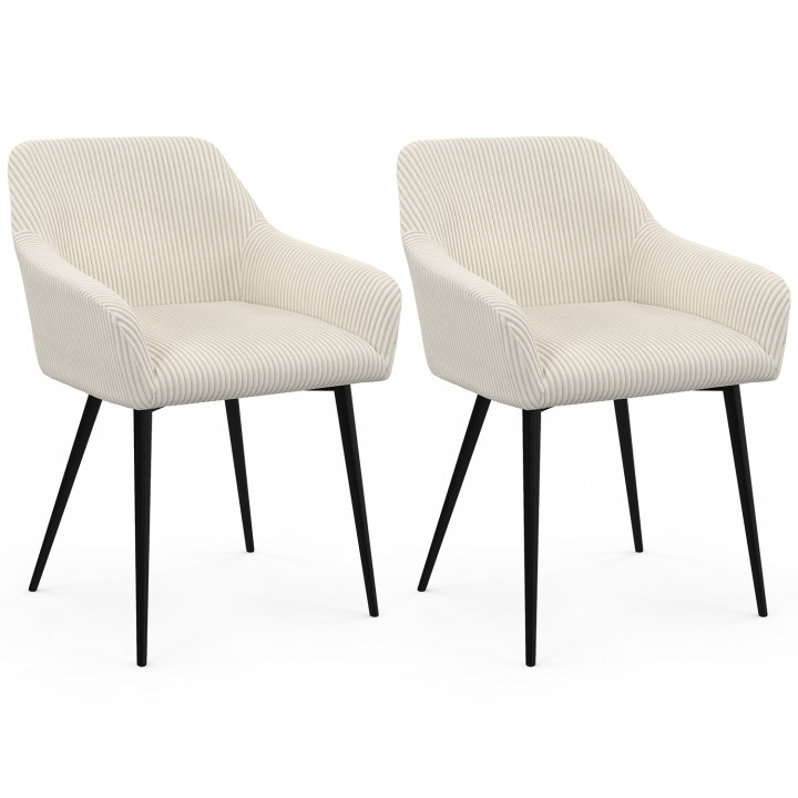 Set van 2 beige corduroy fauteuils - JANY | ID Market