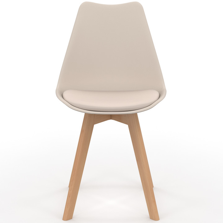 8er-Set skandinavische SARA-Stühle in Beige für das Esszimmer