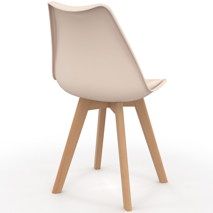 Set di 8 sedie scandinave SARA beige per la sala da pranzo