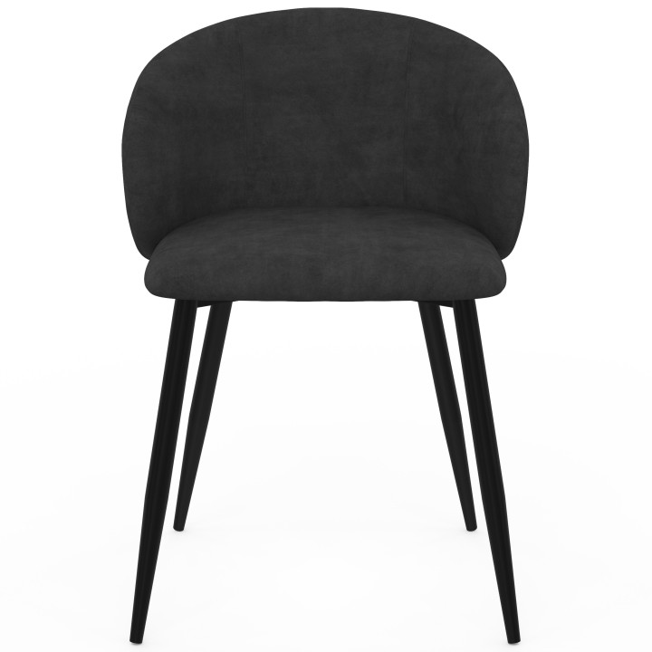 Set di 6 sedie da pranzo KIRA in velluto nero