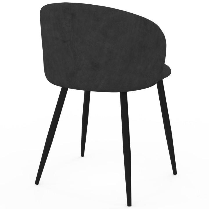 Set di 6 sedie da pranzo KIRA in velluto nero