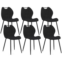 Set di 6 sedie PIO con maniglie in spugna nera