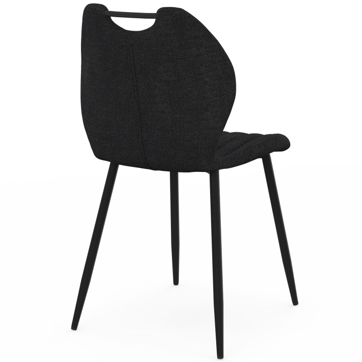 Set di 6 sedie PIO con maniglie in spugna nera
