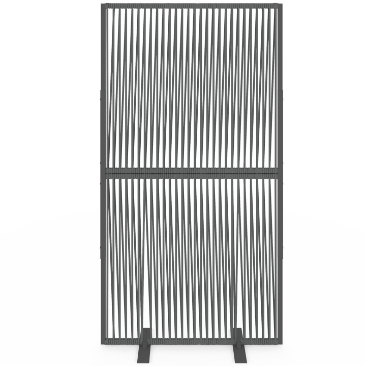Paravento decorativo 80 x 150 cm RIO Cordame effetto rattan e metallo grigio antracite