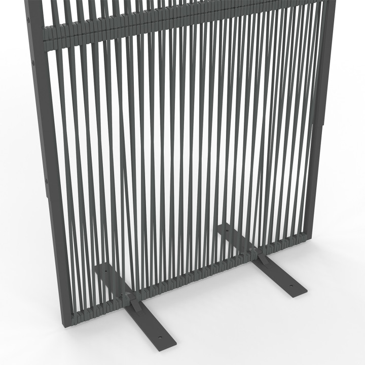 Paravento decorativo 80 x 150 cm RIO Cordame effetto rattan e metallo grigio antracite