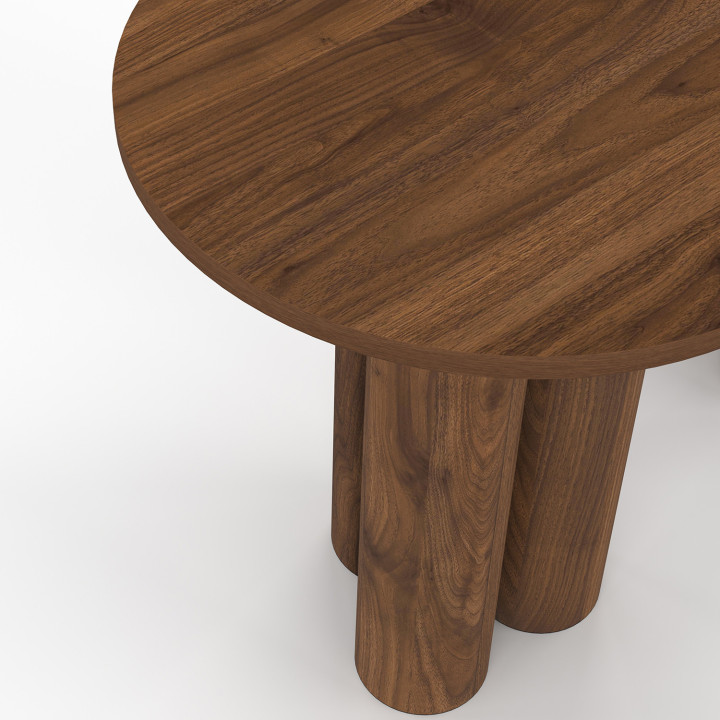 Set di 2 tavolini rotondi, tavolini da salotto, comodini ELOISE 35/40 cm in legno effetto noce