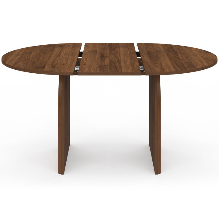 Table à manger extensible japandi ovale EDITH 4-8 personnes noyer 110-150 cm