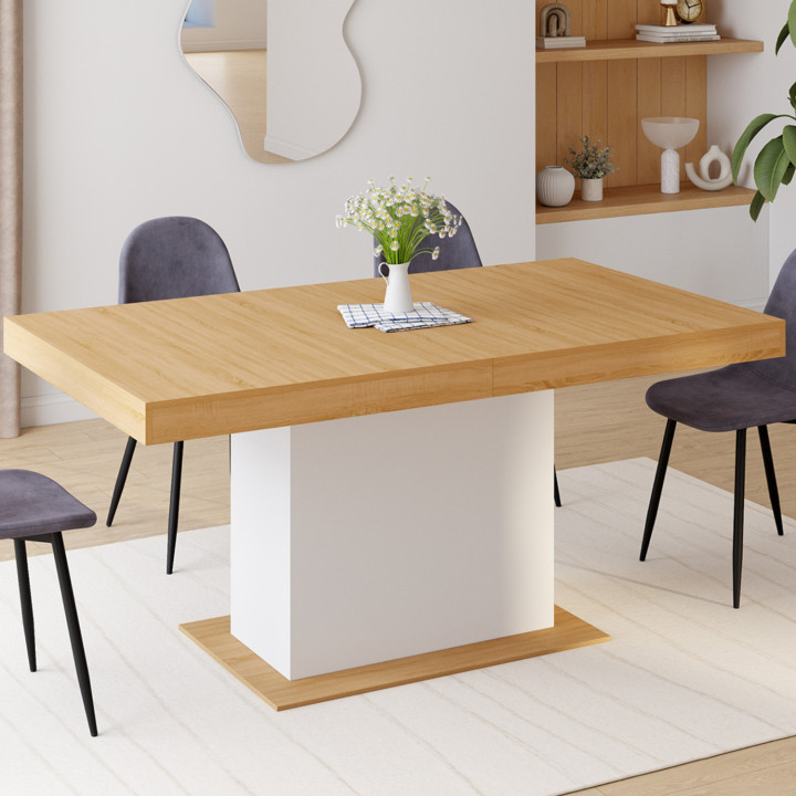 Tavolo da pranzo in legno e bianco - EDEN