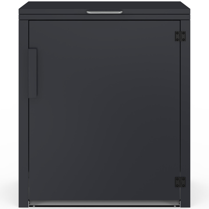 Armadio da giardino in metallo 70 x 40 x 80 cm grigio antracite con tetto sollevabile, doppia anta e ripiano