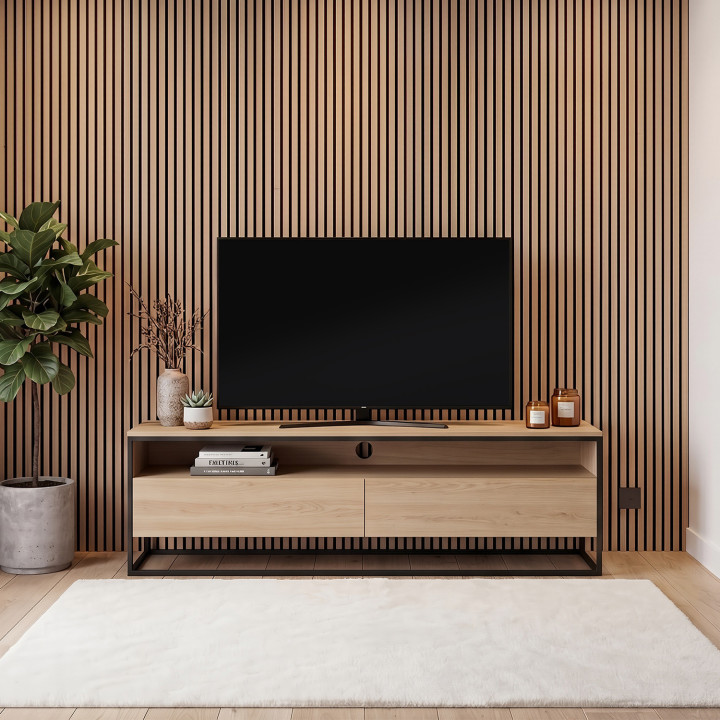 Pannelli acustici con doghe in finto rovere 240 x 60 cm