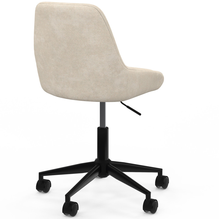 Sedia da ufficio MARTIN in tessuto cinigliato beige, girevole e regolabile in altezza su rotelle