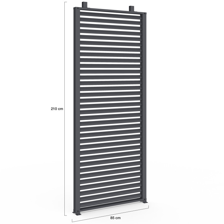 Pergola Persienne anthrazitgrau mit einziehbarem Dach und 4 modulierbaren Seitenteilen 3x4M | ID Market