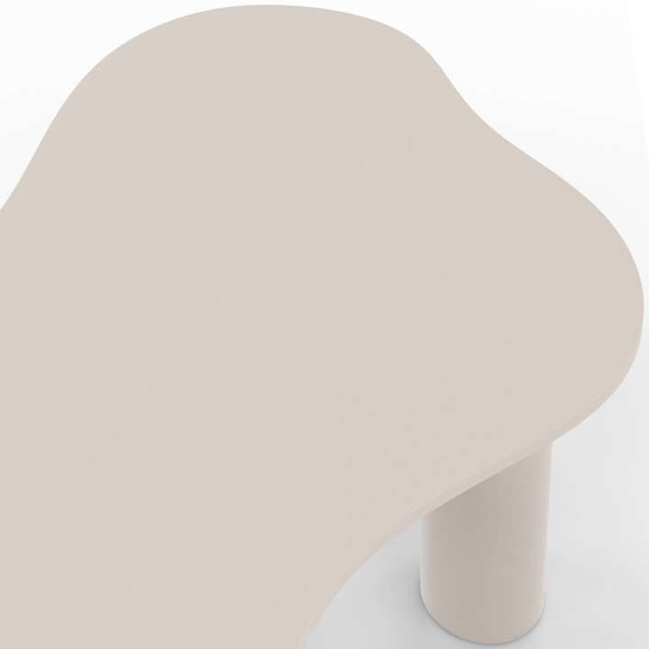 Set van 2 in elkaar schuifbare salontafels ORGANIQUE 80/110 cm, beige hout