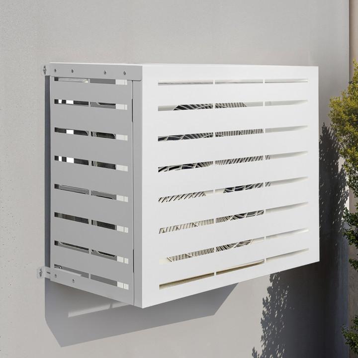 Copertura per climatizzatore esterno in metallo bianco 95x50x80 cm