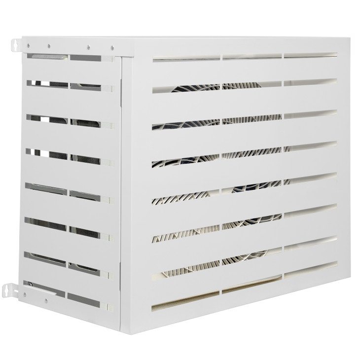 Copertura per climatizzatore esterno in metallo bianco 95x50x80 cm