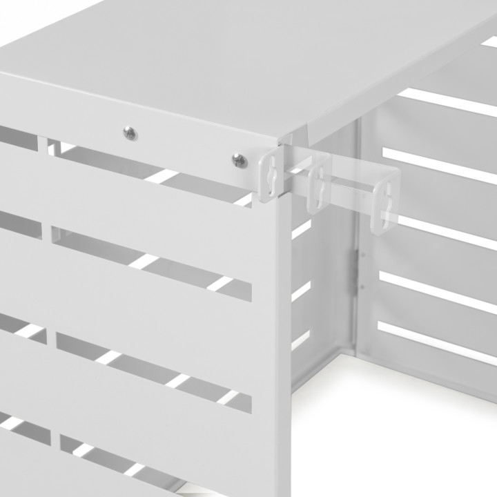 Copertura per climatizzatore esterno in metallo bianco 95x50x80 cm