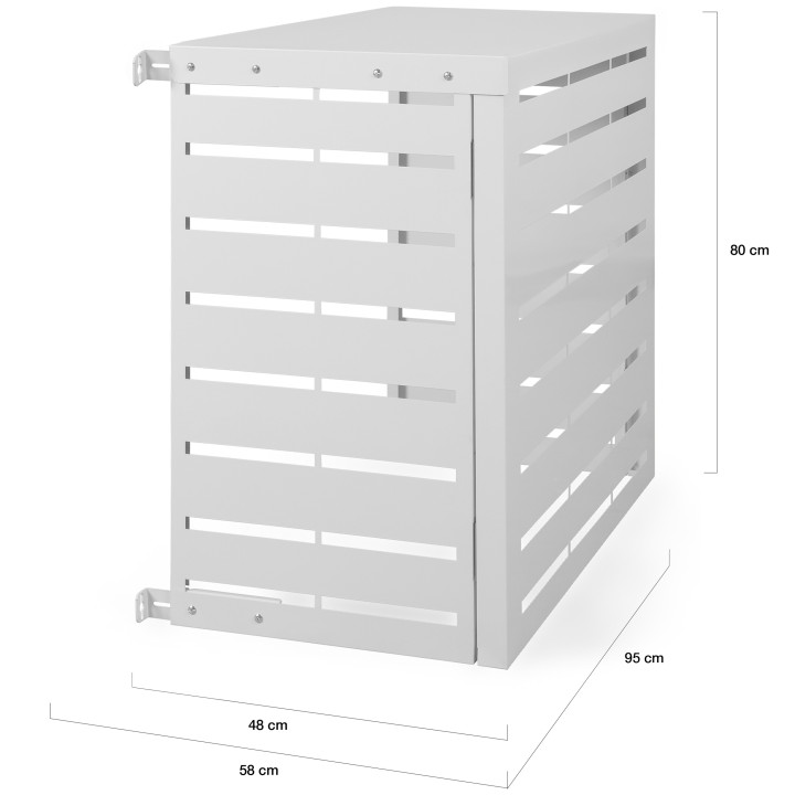 Copertura per climatizzatore esterno in metallo bianco 95x50x80 cm