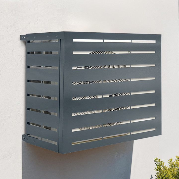 Coperchio per aria condizionata in metallo grigio carbone 95x50x80cm