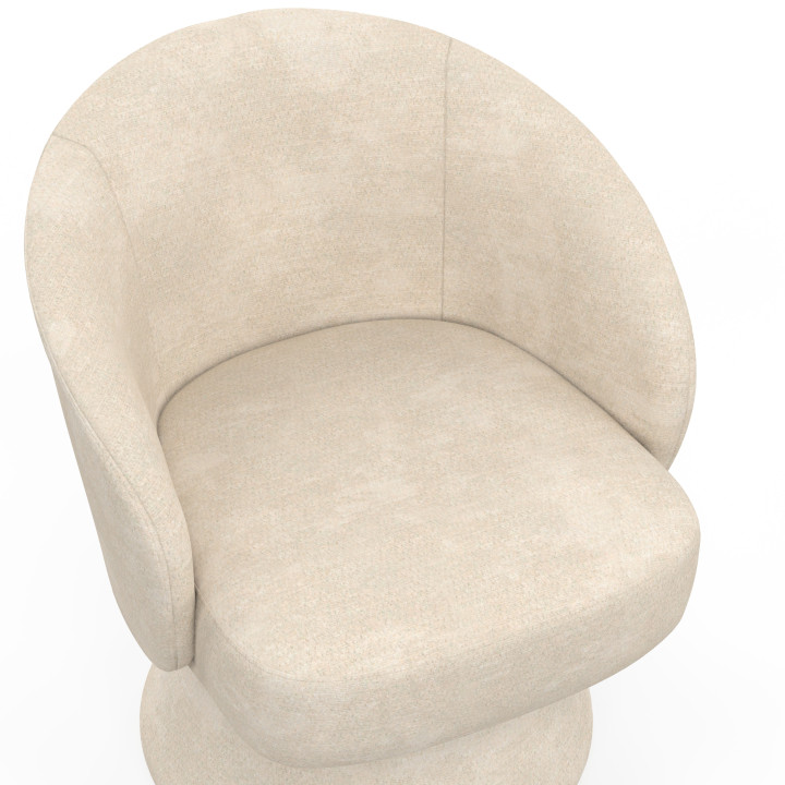 Draaifauteuil CYRUS in beige chenille stof