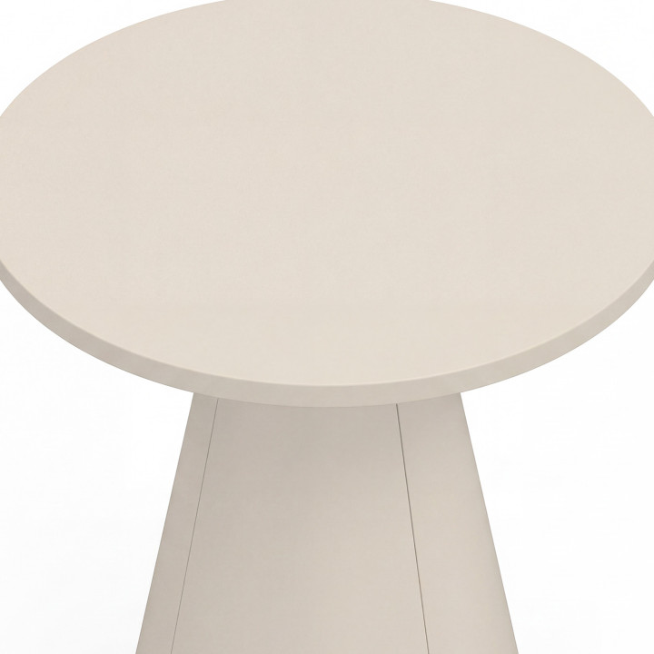 Set di 2 tavolini rotondi, tavolini da salotto, comodini ELEONORE da 40 cm in metallo beige
