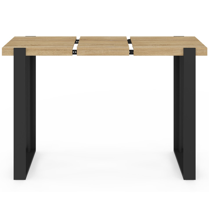 Mesa alta de bar extensible PHOENIX para 2-4 personas, de madera y color negro, 110 - 150 cm