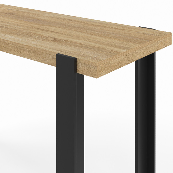 Tavolo da bar alto allungabile PHOENIX per 2-4 persone, in legno e nero, 110 - 150 cm