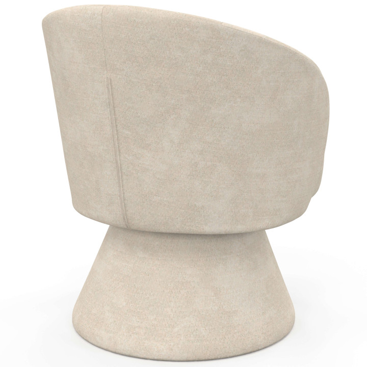 Draaifauteuil CYRUS in beige chenille stof