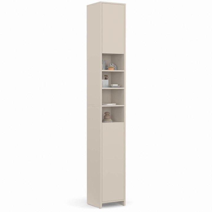Mobiletto TOMI a 2 ante con 4 nicchie beige