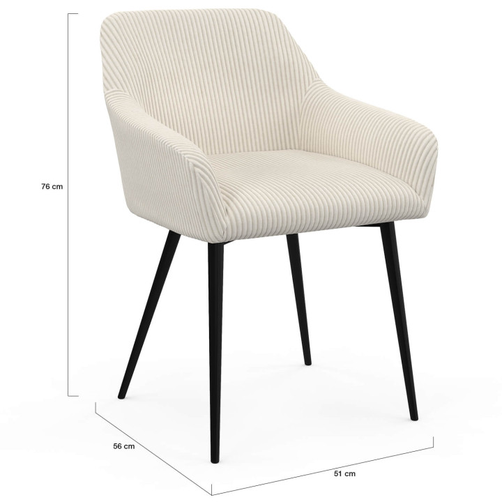 Juego de 2 sillones de pana beige - JANY | ID Market