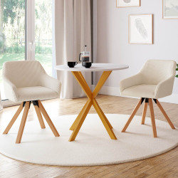 Juego de 2 sillas de comedor giratorias y sillones de mesa de terciopelo - JANY | España IDMarket