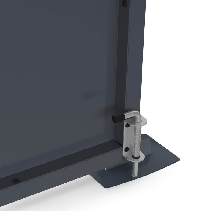 Portone a battente 300 x 160 cm in acciaio traforato grigio antracite