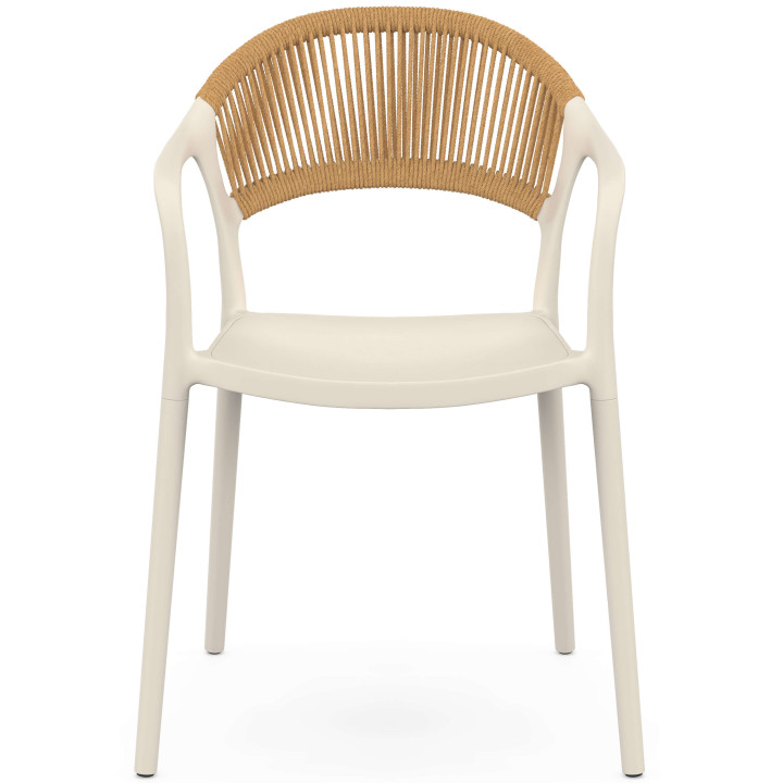 Set van 4 ODELIA beige tuinstoelen van polypropyleen en touw
