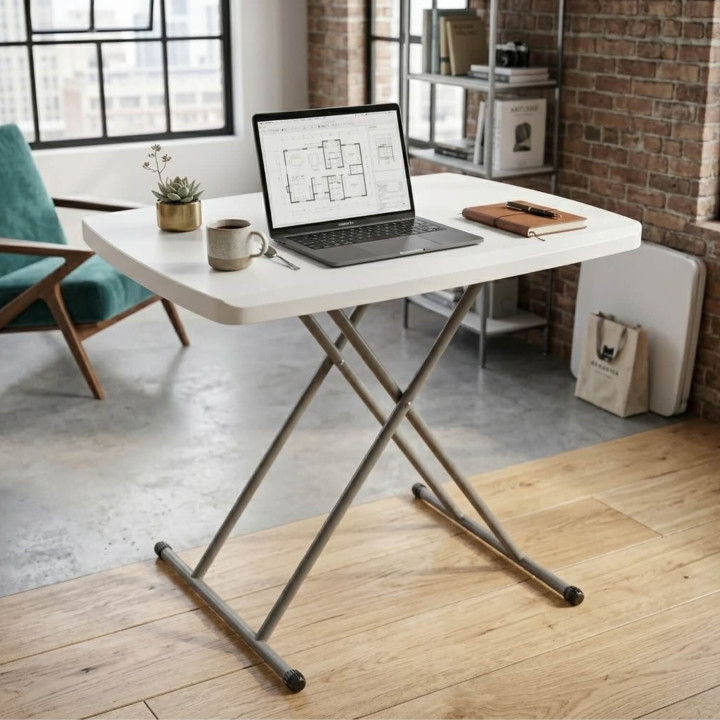 Tragbarer Klapptisch 77 cm höhenverstellbar für Camping oder Empfang - URBANA