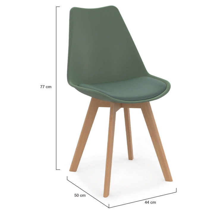 Lot de 6 scandinaves SARA mix color blanc, gris clair, gris foncé x2, vert x2