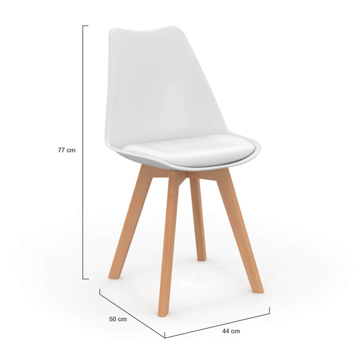 Lot de 6 chaises scandinaves SARA beige, blanc et velours patchworks marron et beige