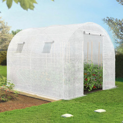 Goedkope witte tunnelkas 6 m² met 3 bogen