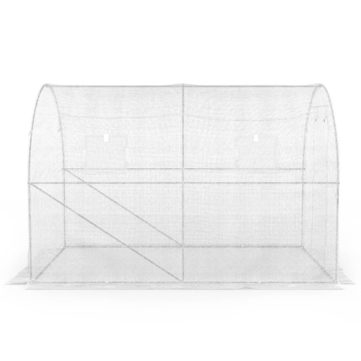 Goedkope witte tunnelkas 6 m² met 3 bogen