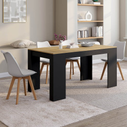 Mesa consola extensible de 140 cm, 2 en 1, para 6 personas, en madera y negro - ORLANDO