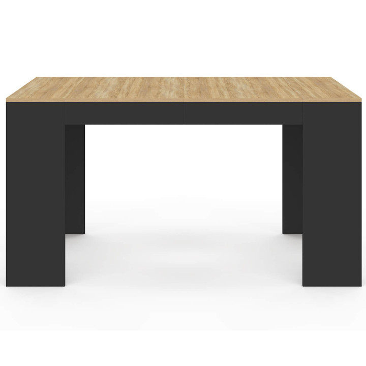 Tavolino allungabile 140 cm 2 in 1 per 6 persone, in legno e nero - ORLANDO