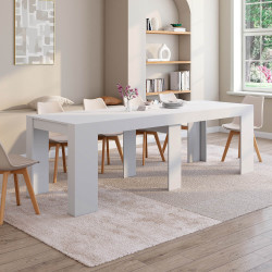Mesa consola extensible para 10 personas, de madera blanca
