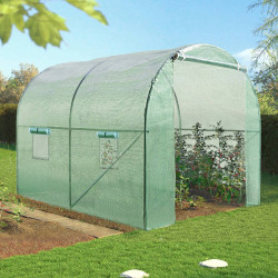 Goedkope groene tunnelkas 6 m² met 3 bogen