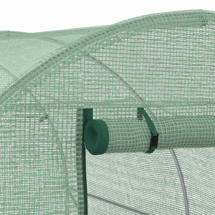 Tunnelgewächshaus für den Garten 6 m² grüne Plane günstig 3 Bügel