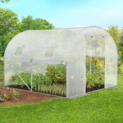 Goedkope witte tunnelkas 6 m² met 3 bogen