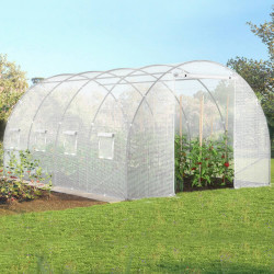 Serre tunnel de jardin 12M² blanche gamme maraîchère ZEBRA 4x3M