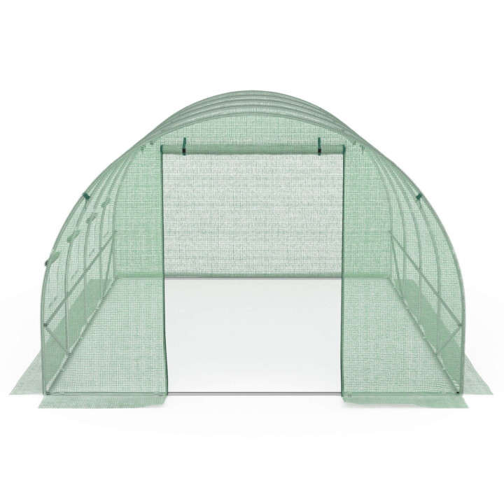 Tunnelgewächshaus Garten 12m² grüne Plane günstig