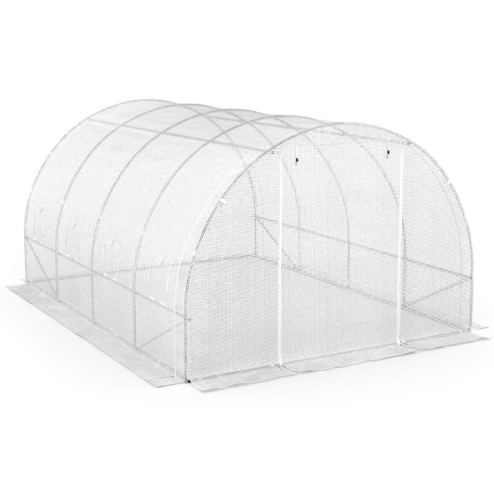 A buon mercato 12 m² serra a tunnel da giardino bianca