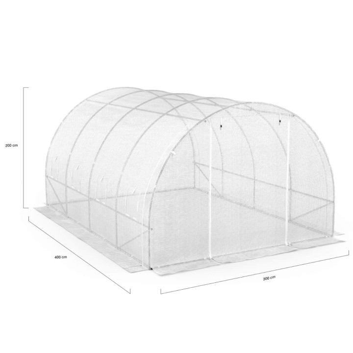 A buon mercato 12 m² serra a tunnel da giardino bianca