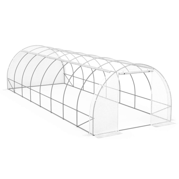 Túnel de jardín invernadero 24 m² lona blanca barato