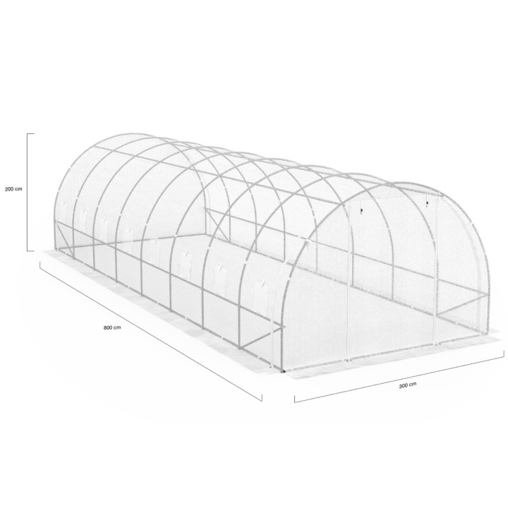 Serra a tunnel da giardino 24 m² economica con telone bianco